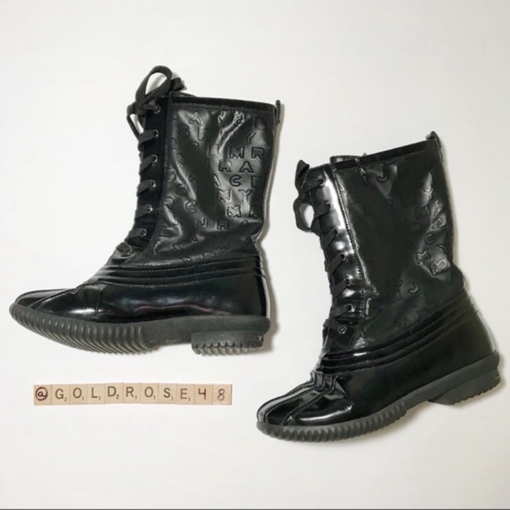 Marc by Marc Jacobs black patterned boots